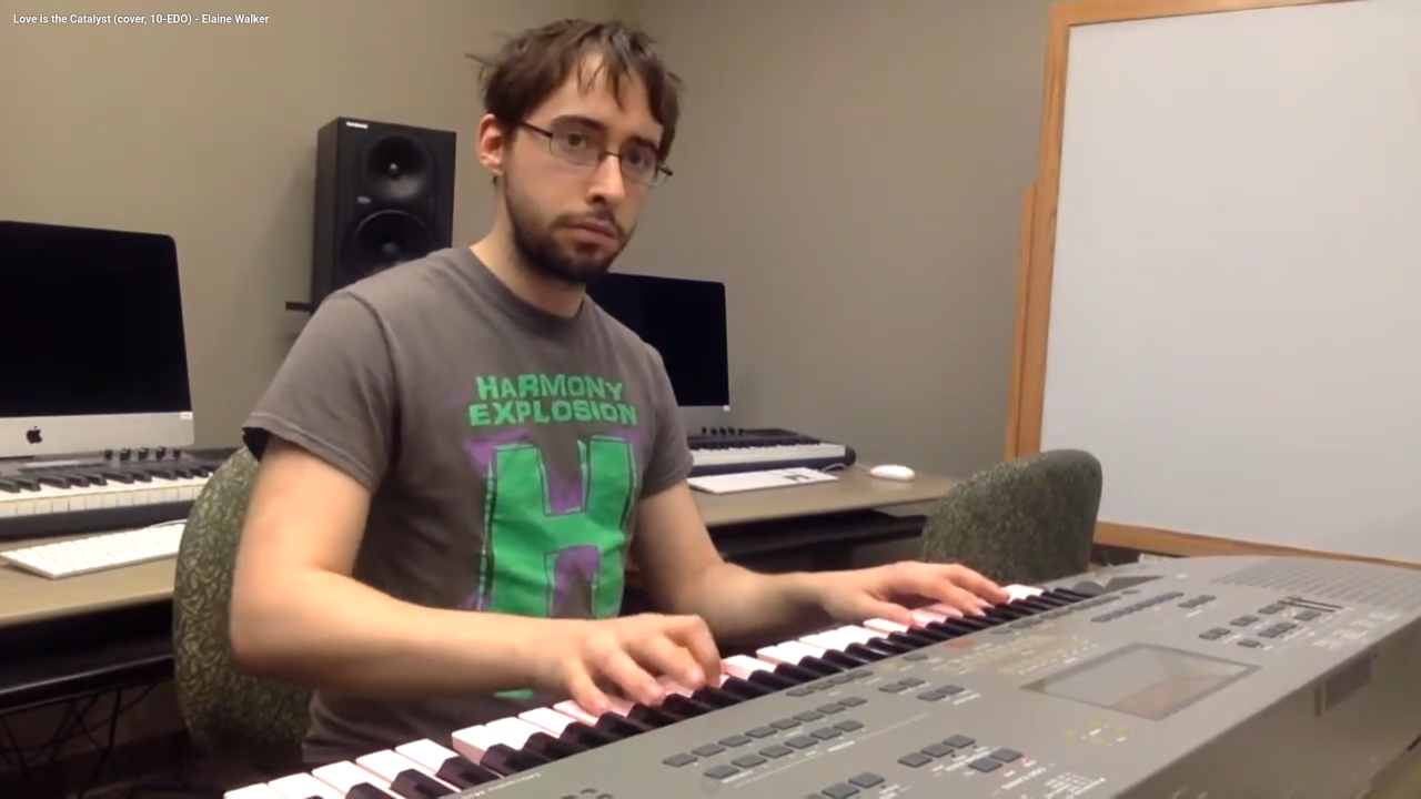 Screenshot from Stephen Weigel's YouTube video: Love is the Catalyst (cover, 10-EDO) - Elaine Walker